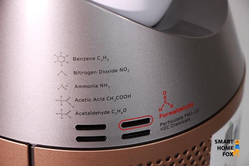 Датчик Dyson Purifier Cool Formaldehyde TP09 передает измеренные значения на дисплей.